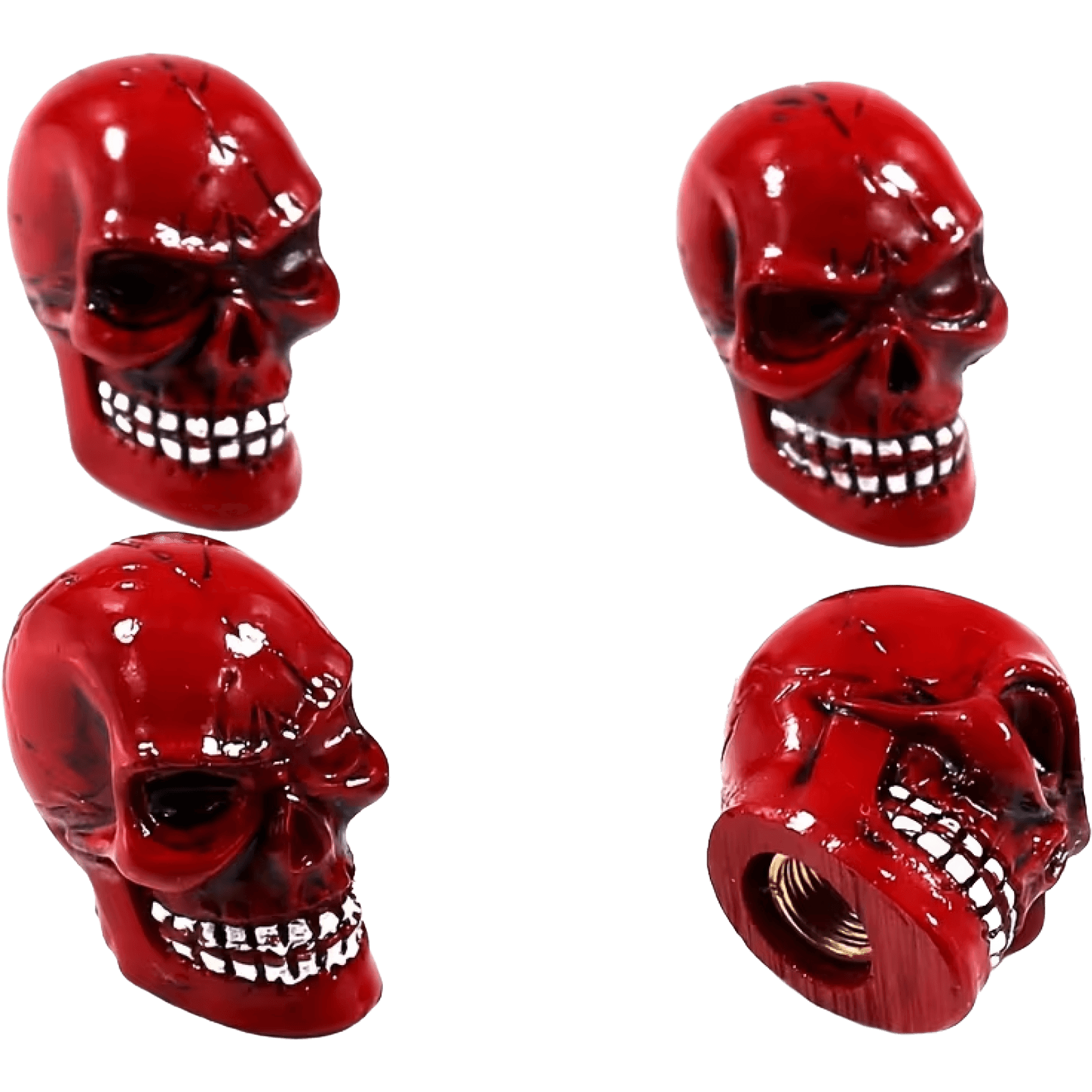 Skull Tire Valve Stem Caps (4pcs)
